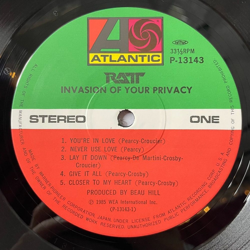 Винтажная виниловая пластинка LP Ratt Invasion Of Your Privacy (Japan 1985) (No Obi) P-13143