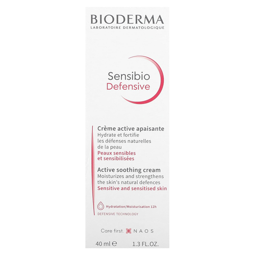 Bioderma, Sensibio Defensive, активный успокаивающий крем, без запаха, 40 мл (1,3 жидк. унц.)