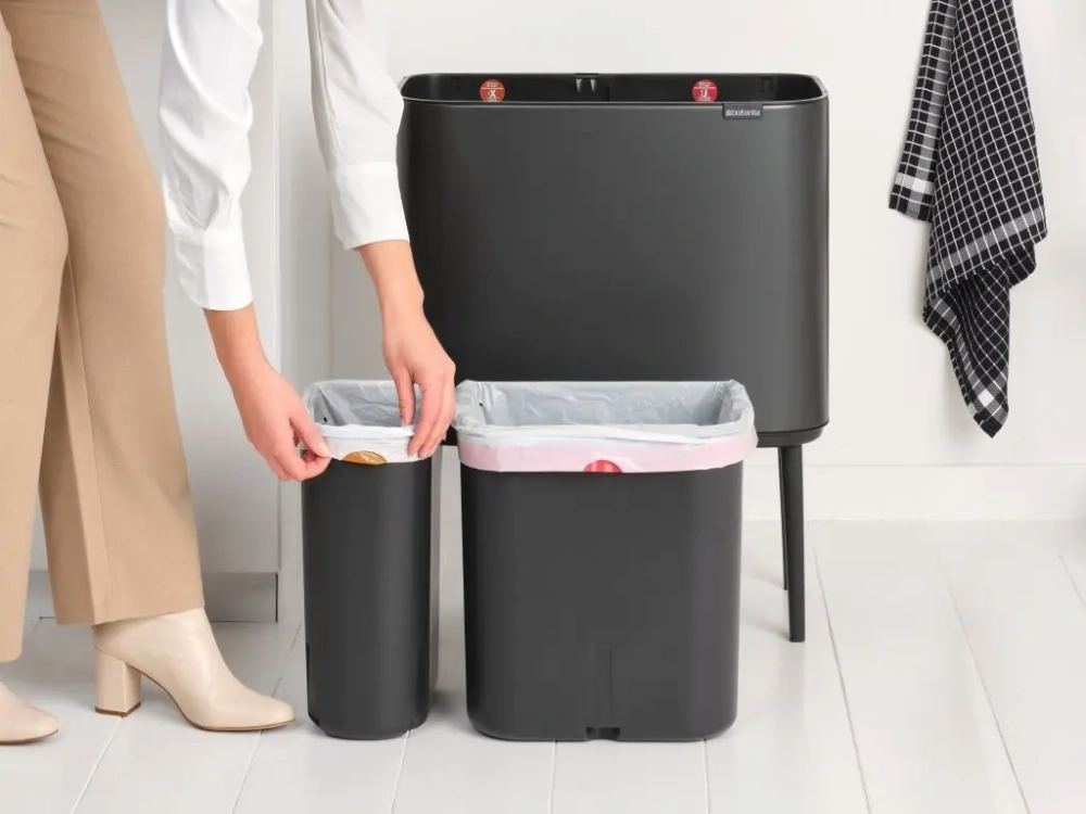 Brabantia Контейнер для мусора Bo Touch 11+23 л темно-серый