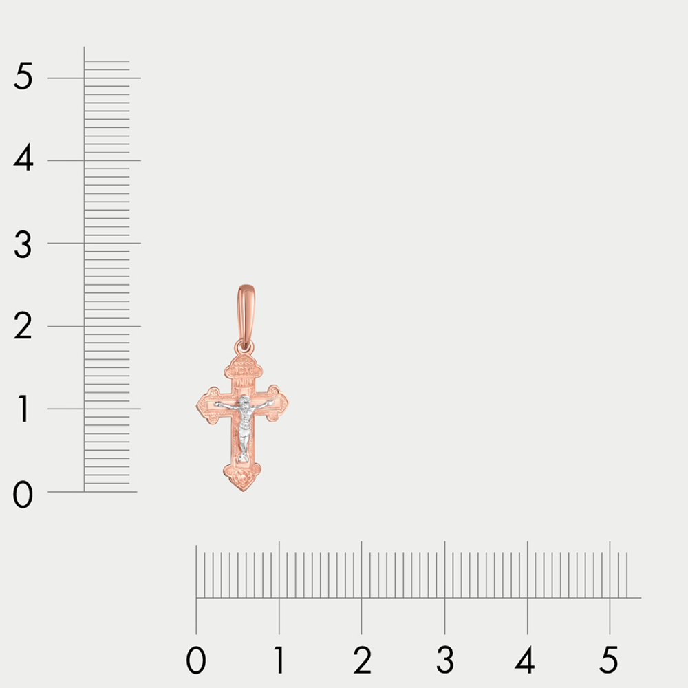 Крест женский православный из розового золота 585 пробы без вставок (арт. 715317-1002)