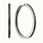 Серьги из белого золота "Бриллиантовые конго" с черными бриллиантами