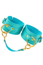 Голубые однослойные кожаные оковы (Цвет: голубой)