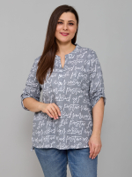 Блузка БЛ-131/сераярогожка-надписи