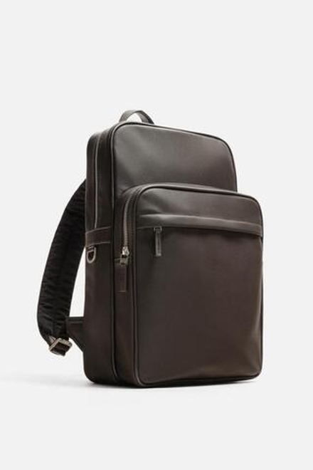 ZARA РЮКЗАК ТЕКСТУРНЫЙ, КОРИЧНЕВЫЙ