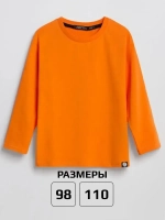 Оранжевый лонгслив базовый для девочки