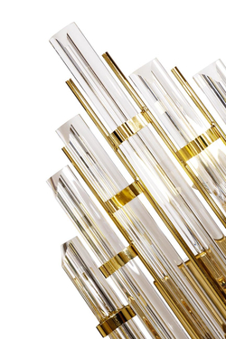 Бра настенное 55x24см Garda Decor Bove золотой со стеклянным декором