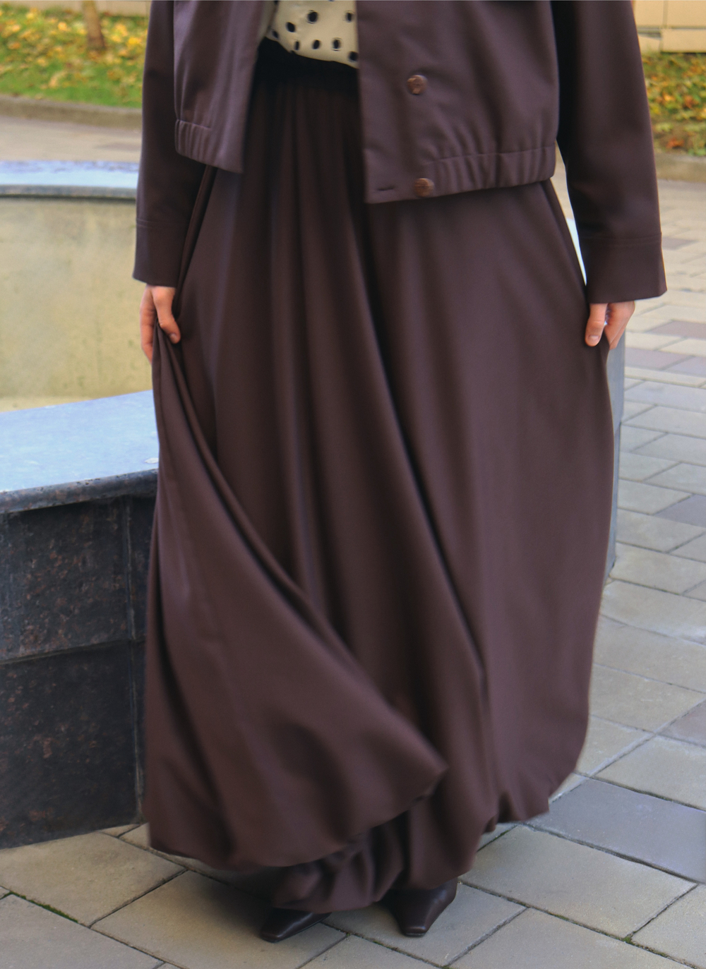 Юбка баллон из шерсти макси