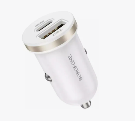 Автомобильная зарядка BOROFONE BZ22 12/24В QC3.0+PD 30W белый