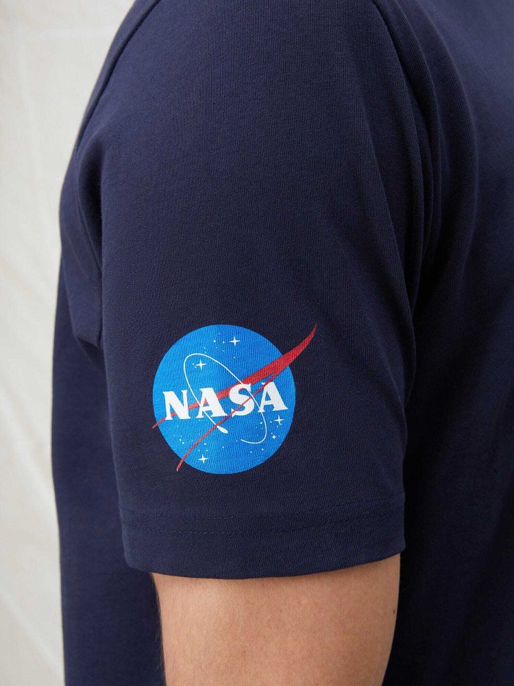 Футболка Alpha Industries Nasa Worm Logo Tee Rep. Blue