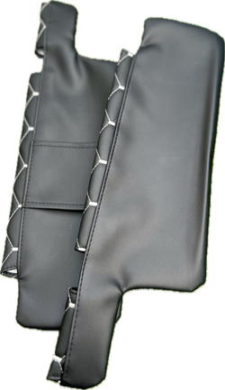 Чехлы на козырьки ВАЗ 2108, 2109, 21099, 2113, 2114, 2115 (белая нить Рубин)