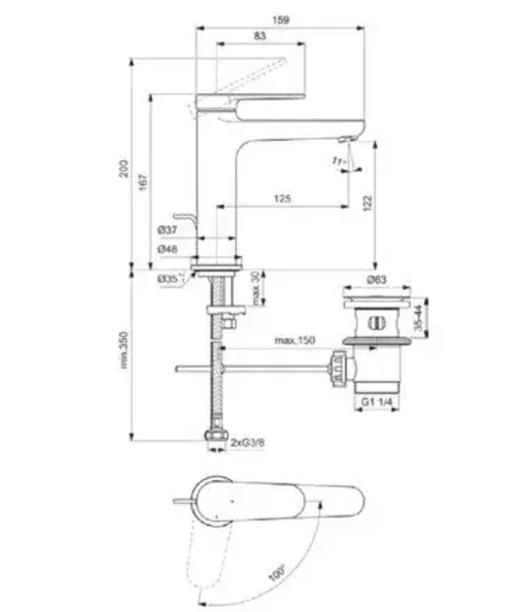 Смеситель для раковины CERAFINE O NUOVO BD771AA