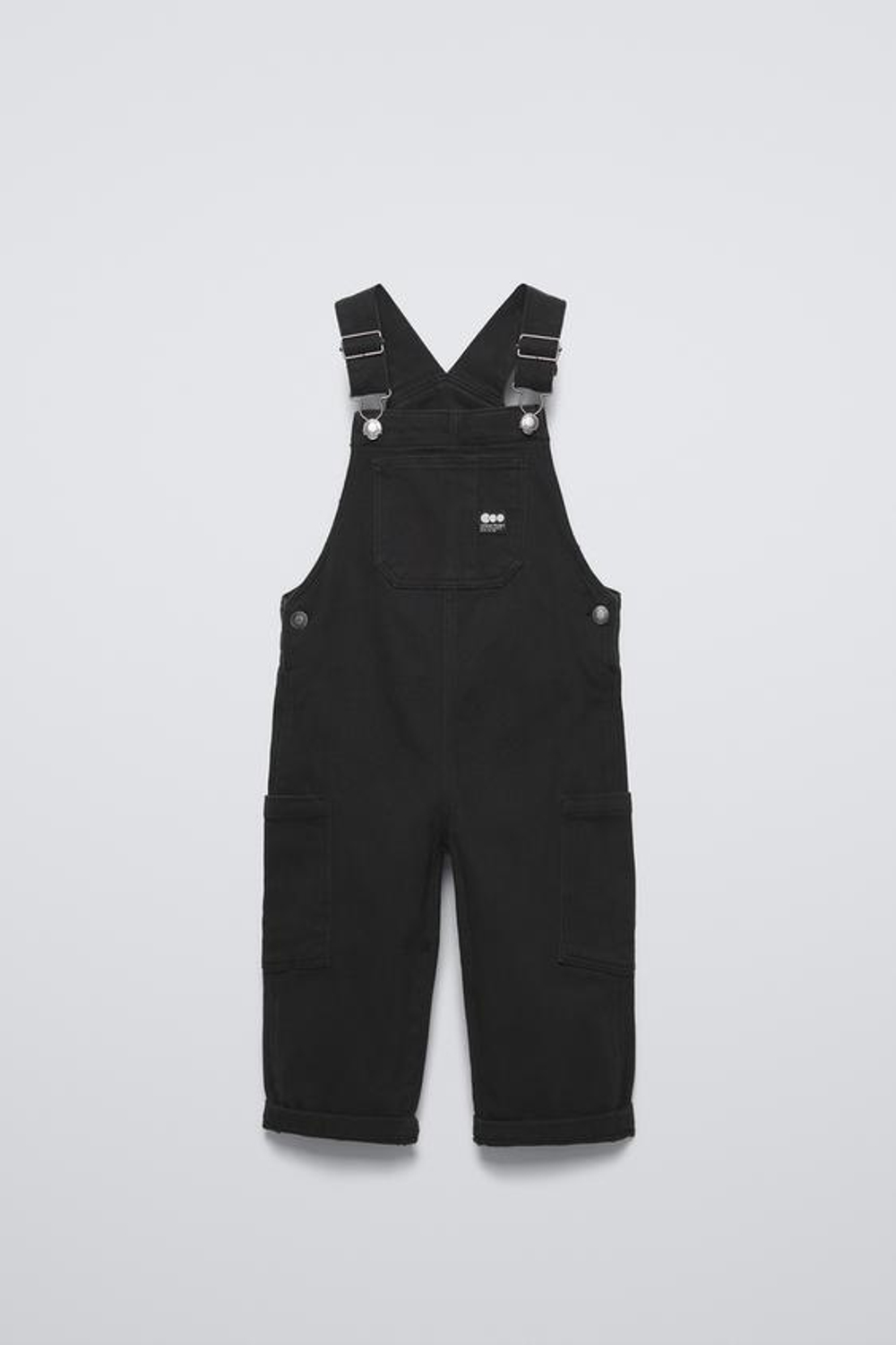 ZARA ДЛИННЫЙ ДЖИНСОВЫЙ КОМБИНЕЗОН, ЧЕРНЫЙ