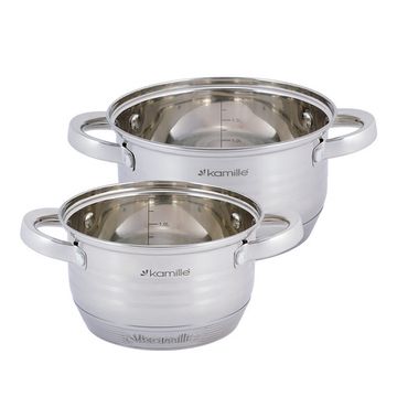 Набор кастрюль 4 предмета 1,5 л; 2 л. Kamille KM 4914 из нержавеющей стали