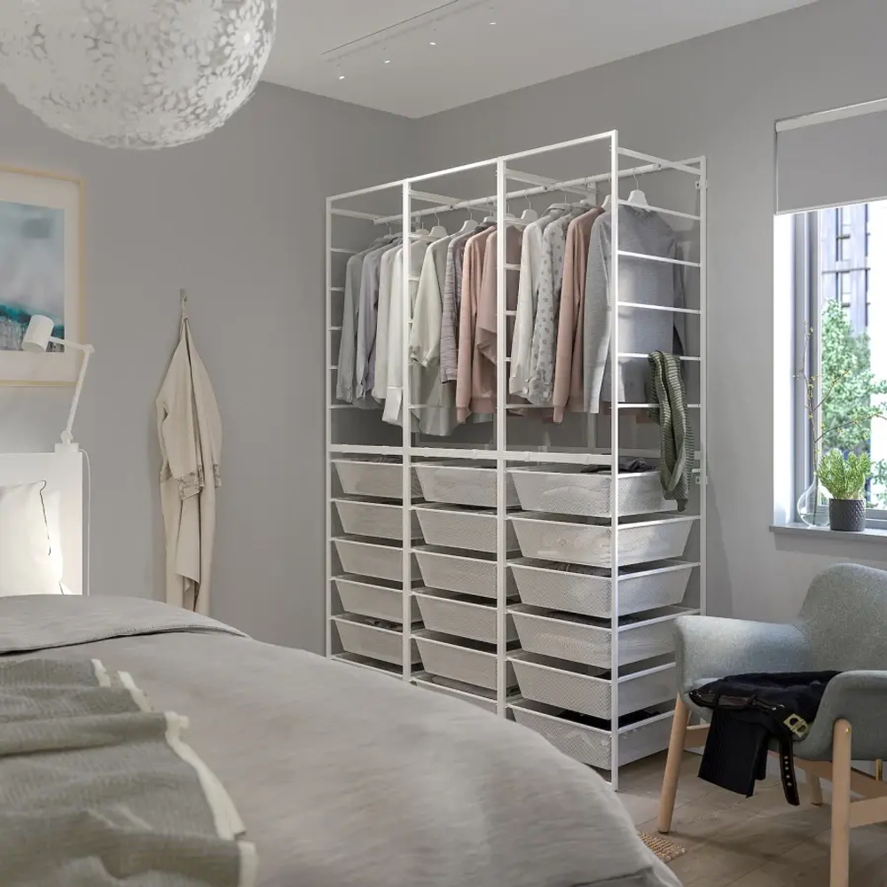 Открытый шкаф - JONAXEL IKEA/ЙОНАХЕЛЬ ИКЕА, 51х148х207 см, белый