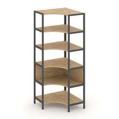 Shelf System Односекционный угловой стеллаж пятиярусный SN.STMU-511 Тиквуд Светлый/Металл Антрацит 8