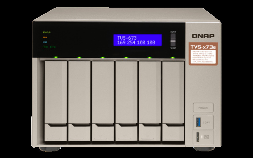 Сетевой RAID-накопитель QNAP  TVS-673e-8G