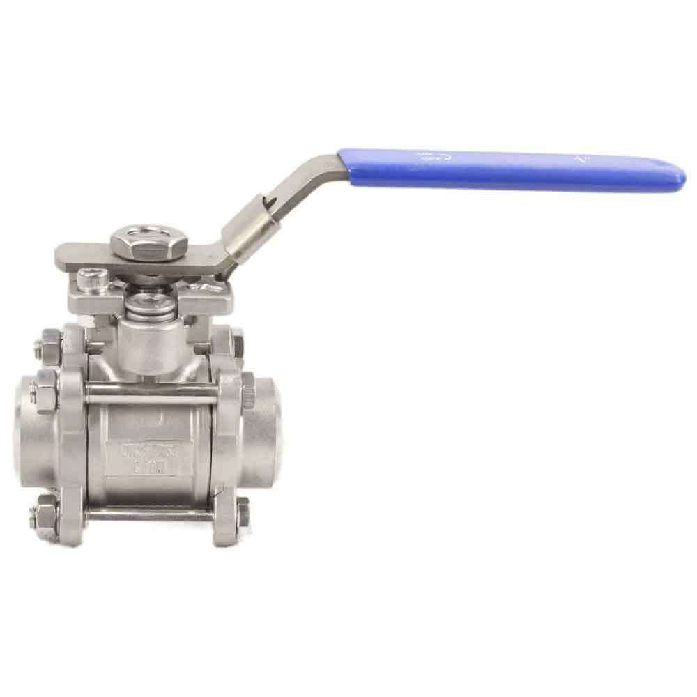 Stainless steel ball valve Elephant BV.W.Fp.316.200 986 psi, full port, for welding, with ISO 5211 mounting pad and handle