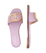 Кожаные шлепанцы TWINSET - лавандовый(241TCP12A)