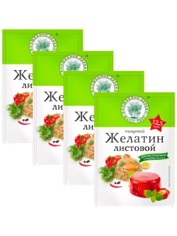 Желатин пищевой листовой 12,5 г * 4 шт