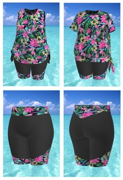 Шорты купальные 17177 тропические цветы