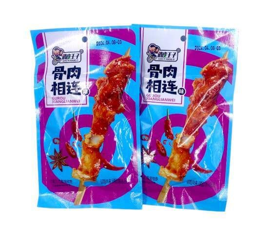 Соевые шашлычки на шпажке со вкусом кальмара с перцем, 22г (Китай)