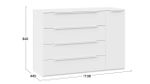 Комод для одежды с ящиками Белый Жемчуг/Белый софт 4 ящика 90х45х84 см