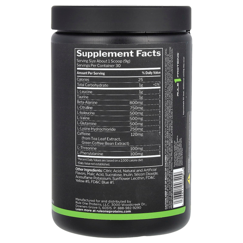 Rule One Proteins, Energized Amino, аминокислоты, кислые конфеты, 270 г (9,52 унции)