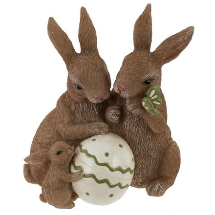 GAEM Фигурка декоративная "Зайцы", L13 W8,5 H14 см