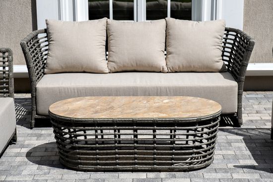 "Валенсия" лаунж-зона из искусственного ротанга, цвет серый