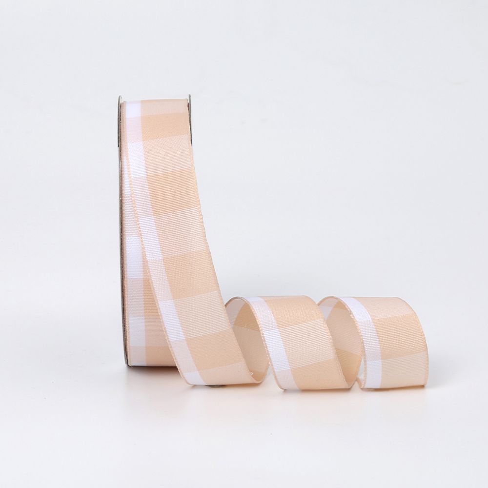 Лента "Клетка" 2,6см*18Y КРЕМ