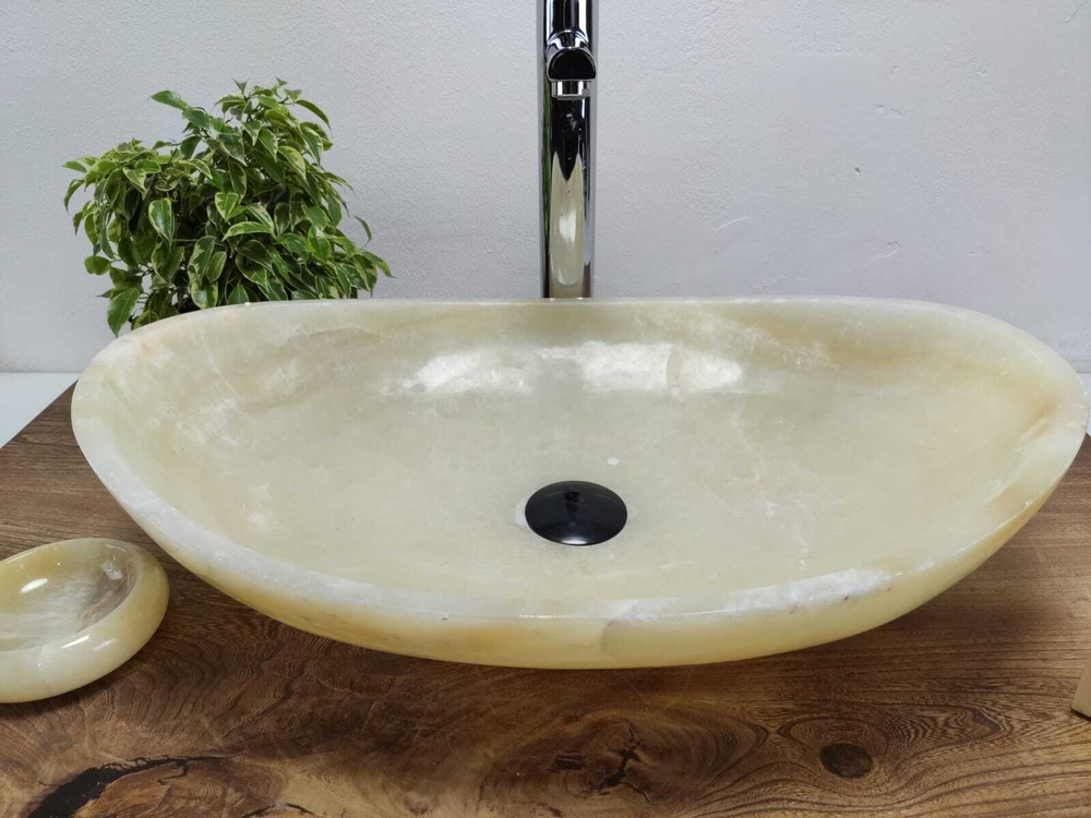 Раковина из оникса Oval Yellow OO-61099 (55*38*15)