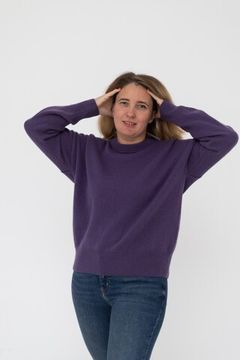 Джемпер Л.Т., 100% шерсть ягнёнка, цвет фиалка.