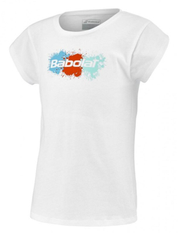 Футболка для девочки теннисная Babolat Exercise Cotton Tee Girl - white