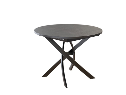 Стол НОРД 4 (1000 х 1000(+320) 1кат Столешница: Пластик (Береза Сандал 521) Цвет каркаса Черный Муар