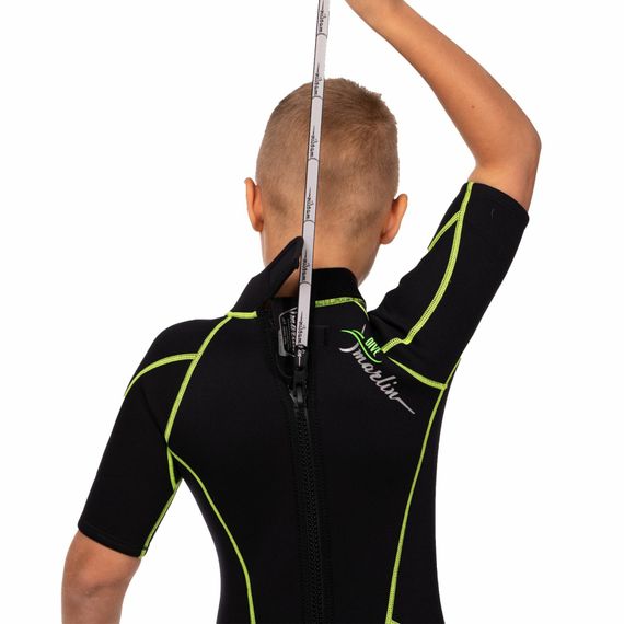 Гидрокостюм детский Marlin Malibu Shorty Junior зелено/черный 2,5 мм