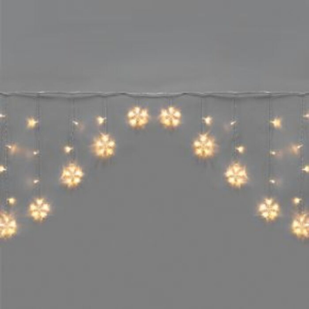 Гирлянда Арка со звездами 2,5х1,2м, 136LED ТЕПЛЫЙ БЕЛЫЙ, прозрачный ПВХ, IP20, свечение с динамикой,
