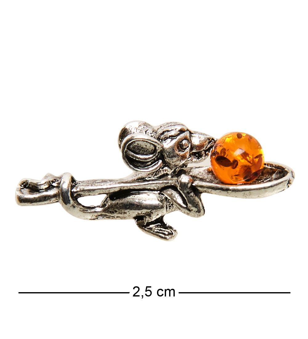 AM-3318 Фигурка кошельковая «Мышка с ложкой» (олово)