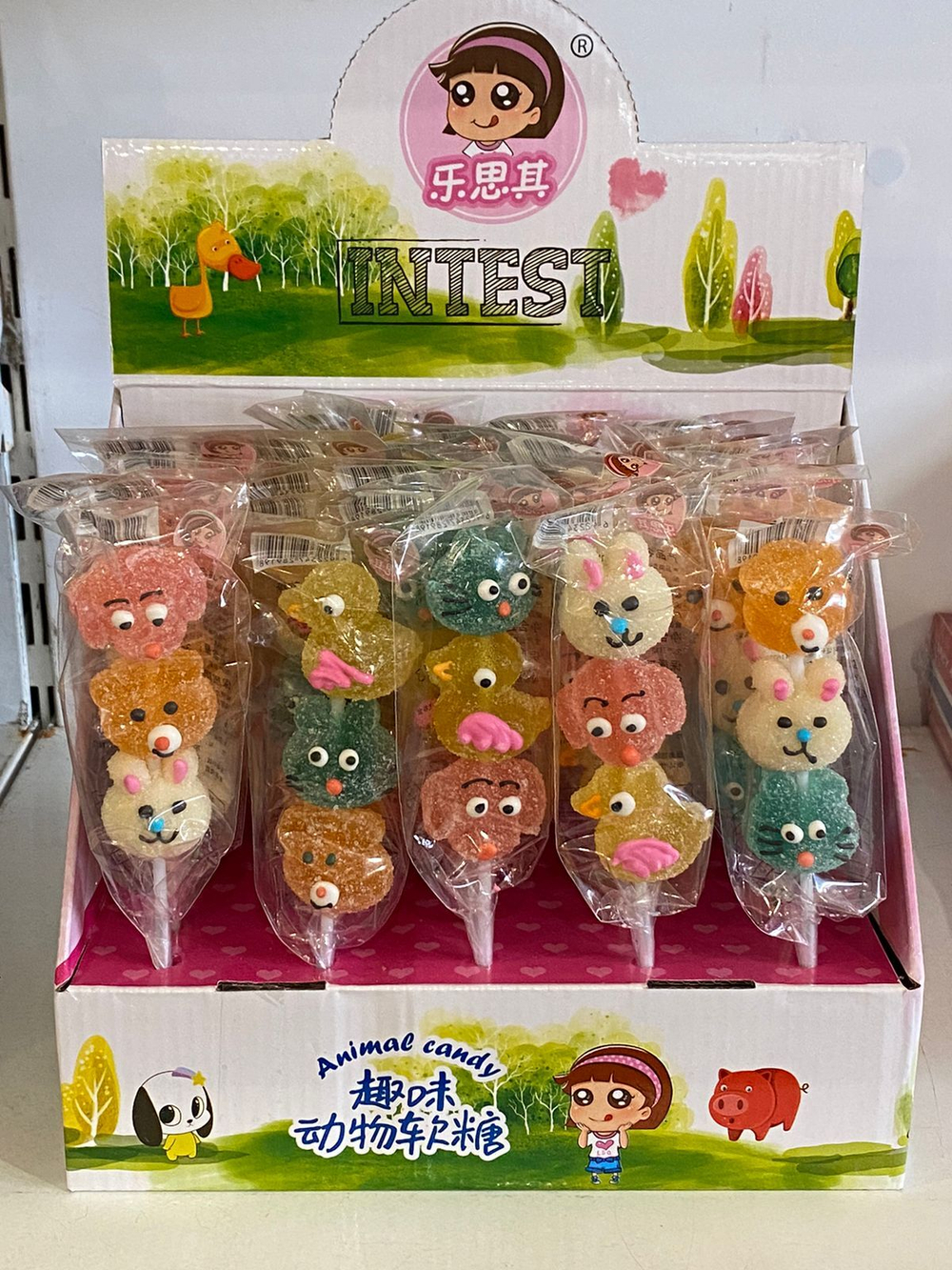 Мармелад на палочке INTEST animal candy 38гр 30шт