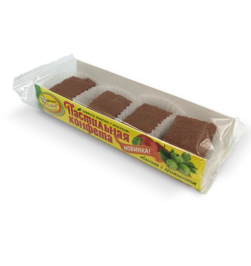 Фруктовый лаваш - Конфеты пастильные яблочные с крыжовником, 40г.