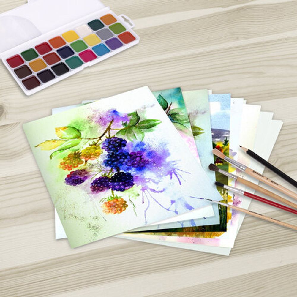 Папка для акварели А4, 10л., 270 г/м2, мелкое зерно, BRAUBERG ART CLASSIC, "Осенняя аллея", 114397