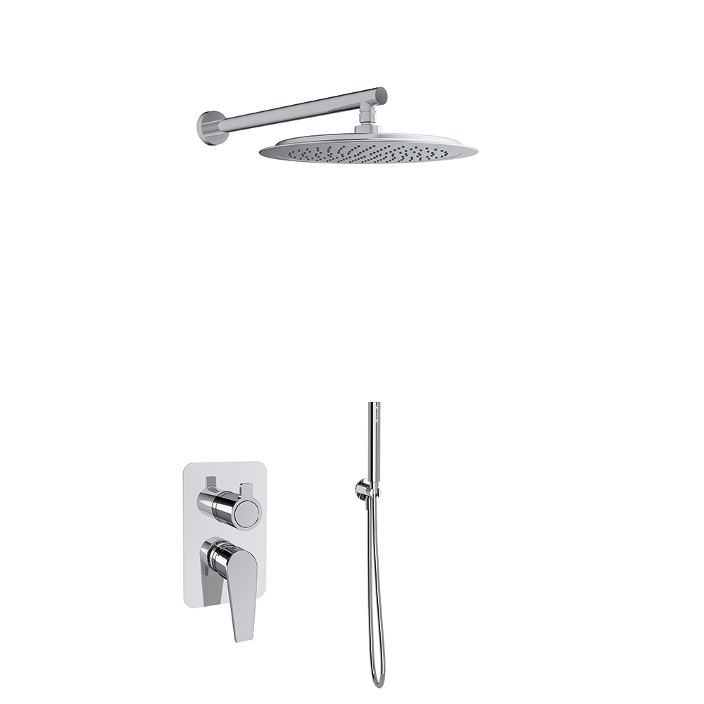 Встраиваемый смеситель для душа на 2 выхода с тропическим и ручным душем CIVIC K5115122