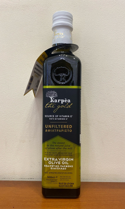 Оливковое масло нефильтрованное Karpea the Gold Unfiltered Extra Virgin 0,5 л, Греция