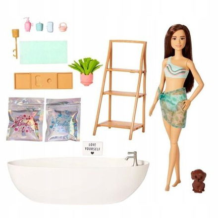 Кукла Barbie Mattel HOME SPA Кукла Барби брюнетка и ванна с мыльным конфетти HKT93