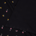 Кулирная гладь с рисунком, 100% хлопок, 149 гр/м2, чёрный/т.розовый (2367)