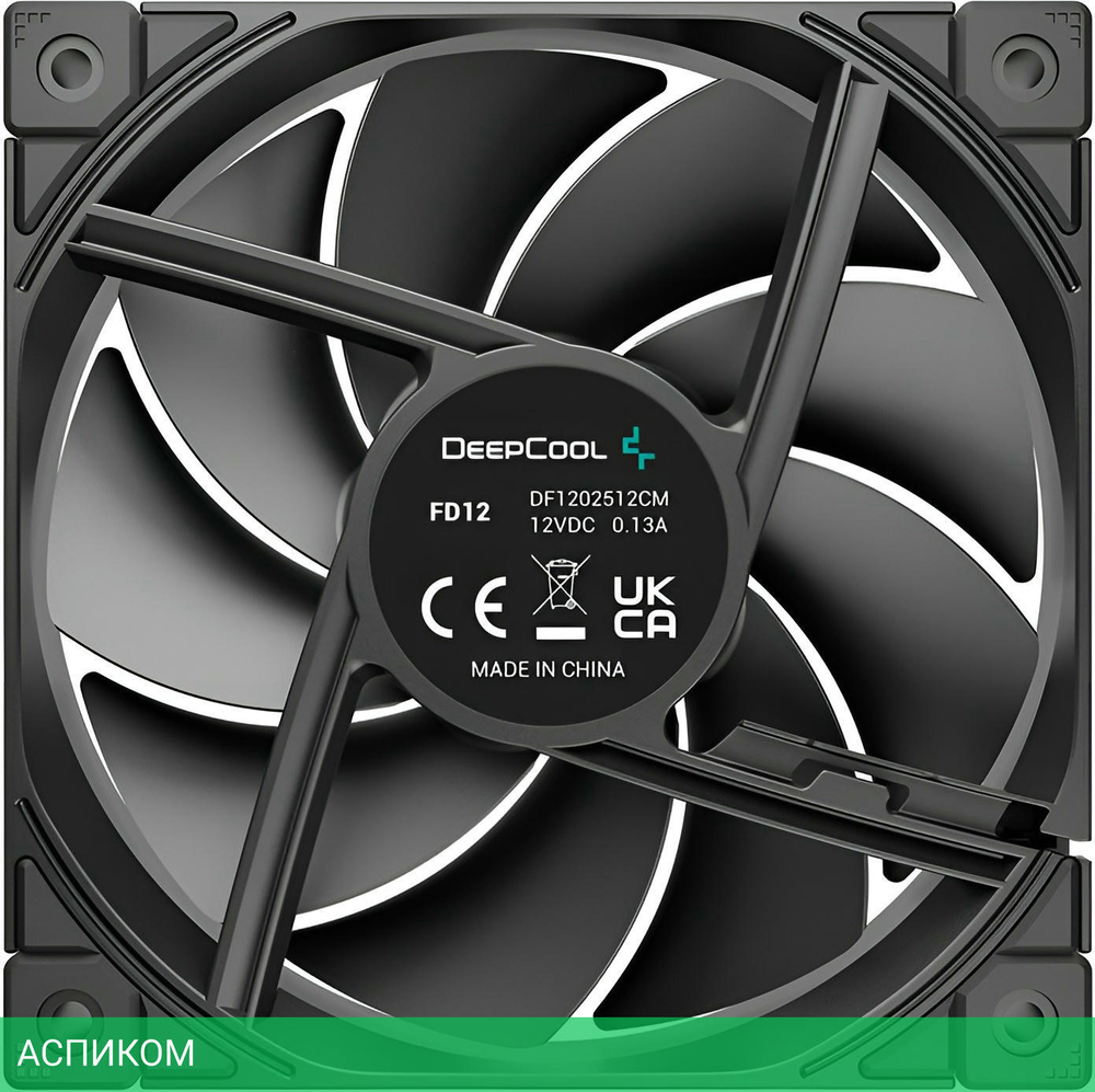 Вентилятор для корпуса Deepcool FD12 черный (R-FD12-BKNPN1-G)
