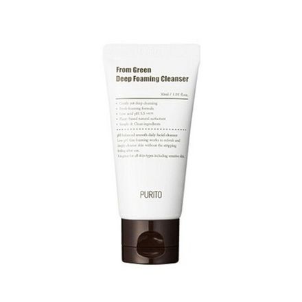 Слабокислотная пенка с центеллой и зелёным чаем PURITO From Green Deep Foaming Cleanser