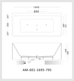 Акриловая ванна Art&Max AM-601-1795-795