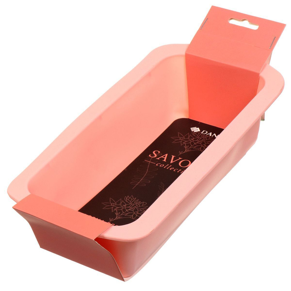 Форма для выпечки силикон, 13.5х27х6 см, прямоуг, роз, Daniks, Savory, Y4-4962