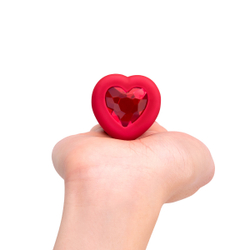 b-Vibe VIBRATING HEART SHAPE JEWEL PLUG M/L - Анальная пробка с ДУ