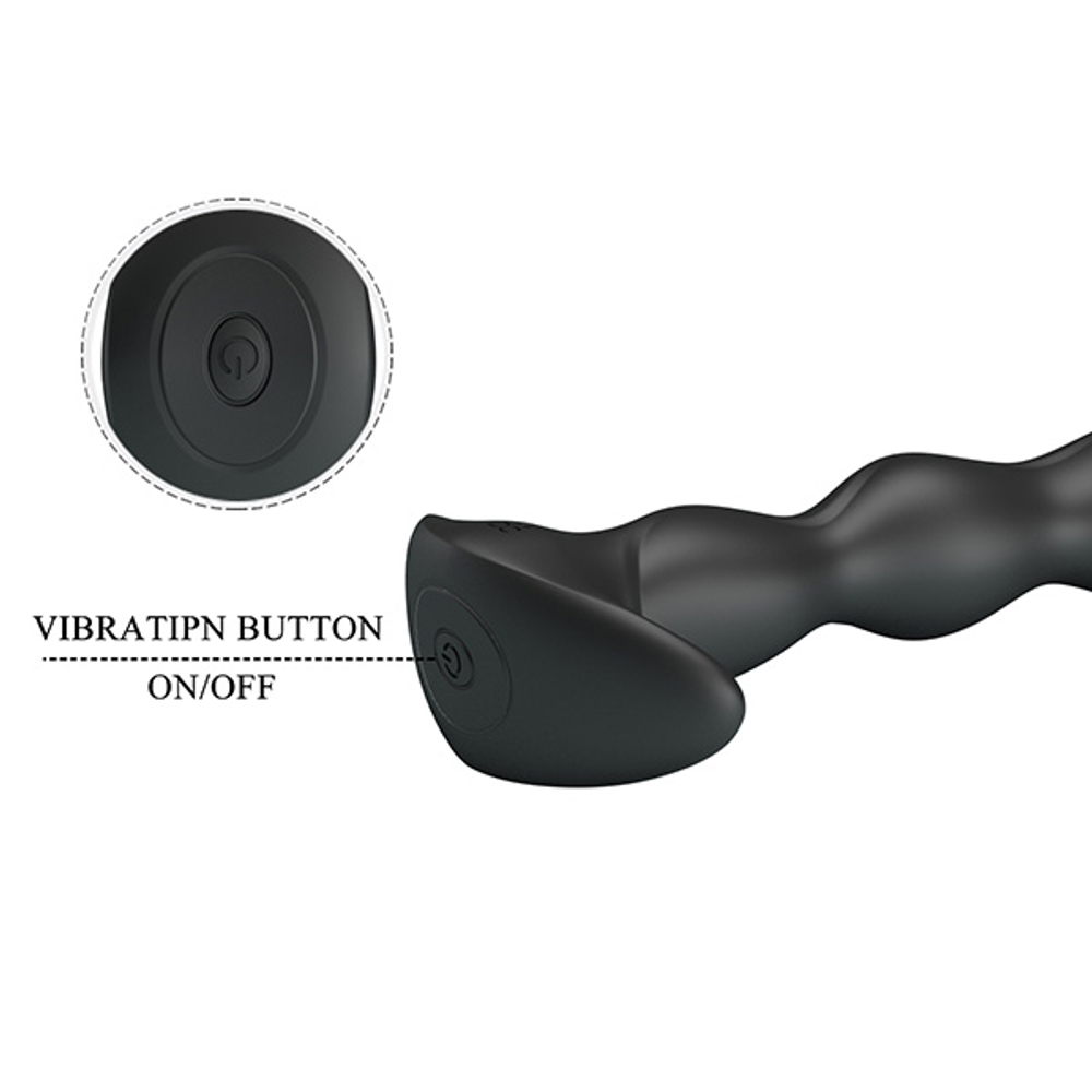 Черный массажер простаты 14,5см Pretty Love Special Anal Massager BI-040068